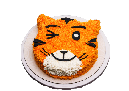 Tiger Face Ice Cream Cake - Comic Cartoon Style Stock Illustration -  Illustration of orange, creative: 293891386